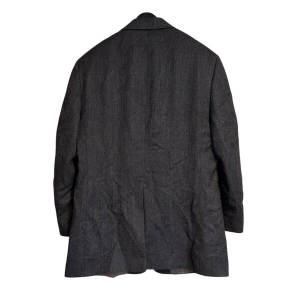 Vintage Brooks Brothers Jacket 42R Gray Herringbone Tweed Wool Blazer Sport Coat - Picture 2 of 16